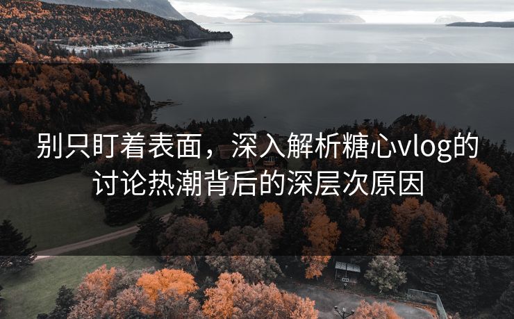 别只盯着表面，深入解析糖心vlog的讨论热潮背后的深层次原因