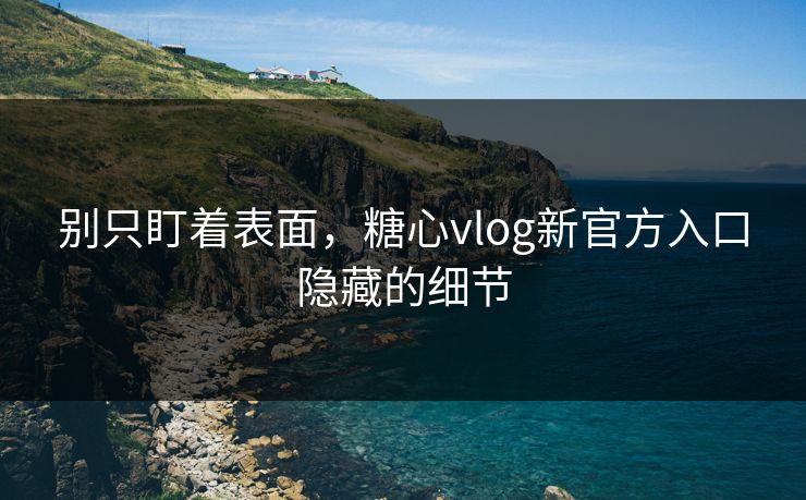 别只盯着表面，糖心vlog新官方入口隐藏的细节