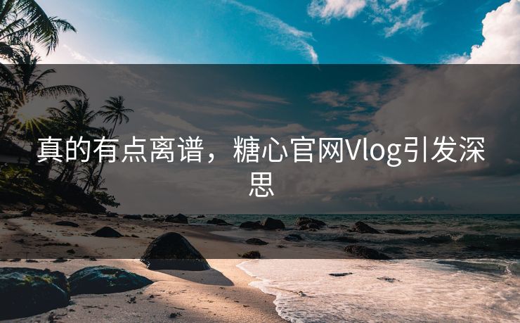 真的有点离谱，糖心官网Vlog引发深思