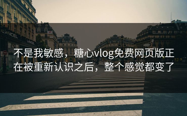不是我敏感，糖心vlog免费网页版正在被重新认识之后，整个感觉都变了