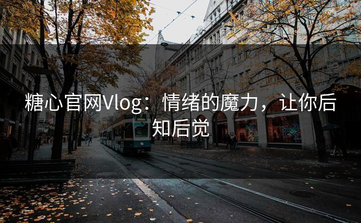 糖心官网Vlog：情绪的魔力，让你后知后觉