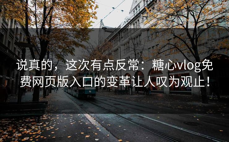 说真的，这次有点反常：糖心vlog免费网页版入口的变革让人叹为观止！