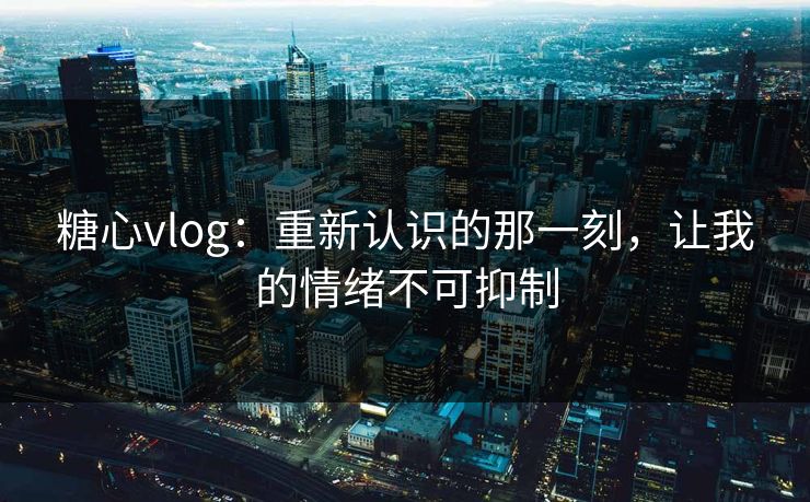 糖心vlog:重新认识的那一刻,让我的情绪不可抑制 糖心vlog:重新认识的那一刻,让我的情绪不可抑制